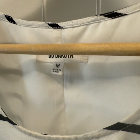 BB Dakota White & Navy Stripe A-Line Mini Dress | Size Medium | Like New - Picture 3 of 4